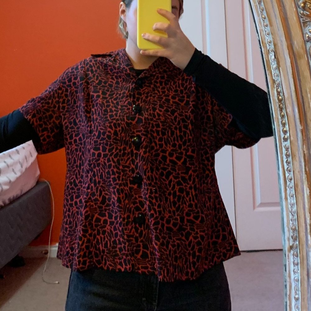 Vintage Animal Print Blouse